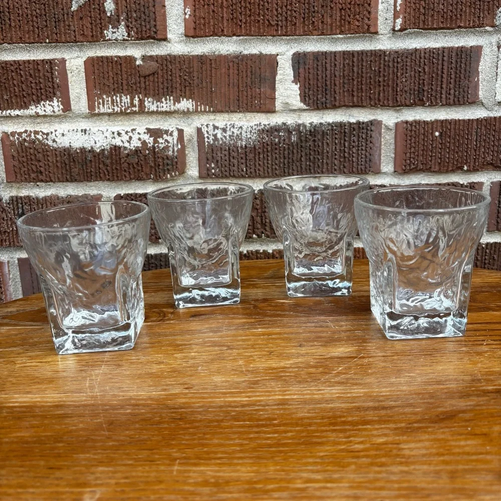 Vintage Mid Century Atomic Libbey St Regis Rocks Glasses Set of 4